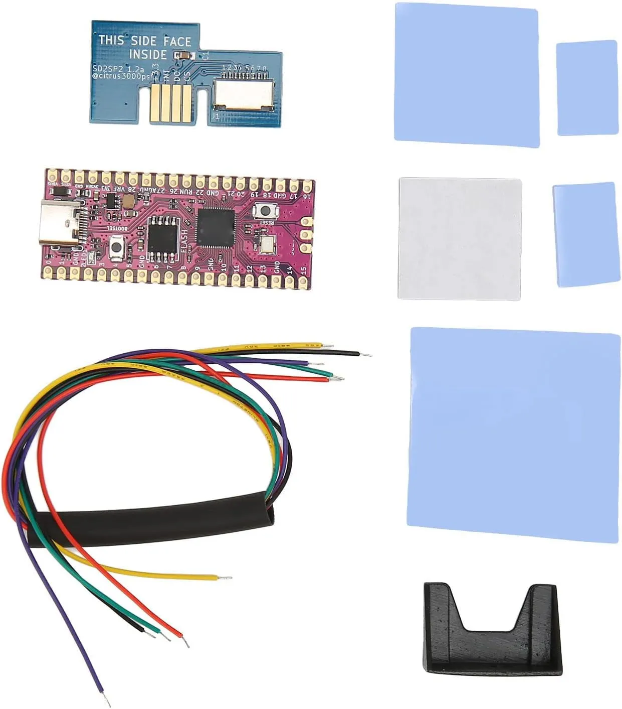 Microcontroller Board for RP2040, Dual Cores Cortex M0  Cores, 16MB Onboard QSPI Flash Memory, Multiple Interfaces, for NGC (Blue)