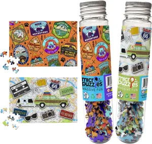 MicroPuzzles “Road Trip” Mini Jigsaw Puzzle 2-Pack – 150-Piece Adventure Travel 4×6 in Puzzle Gift | Made in USA | Small Business