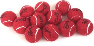 Midlee Mini Dog Tennis Balls, Red, 1.5" 12-Pack- Fetch Ball Laucher Pet Small Tennis Balls