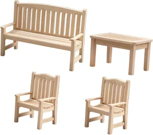 Milisten 4Pcs Miniature Chair Lifelike Simulation Bench Adornment for Dollhouse Micro Landscape Decor DIY Enthusiasts and Photography Props