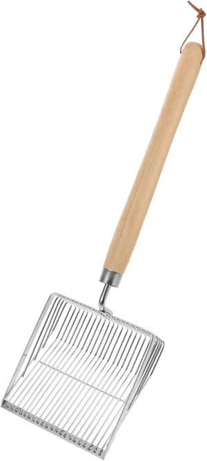 Milisten Beach Sifter Shovel for Extended Sifting Design Wooden Handle Sand Digging Tool for Summer Family Fun for Shell Collecting and Outdoor Beach Games