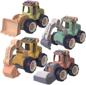 Milisten DIY Assembly Car Playset 4pcs Plastic Vehicle Toys for Toddlers Construction Playset