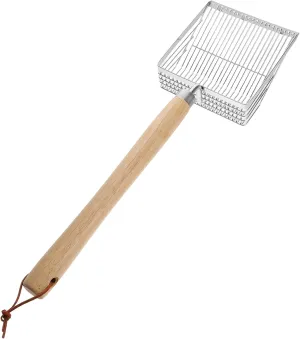 Milisten Portable Sand Sifter for Beach Adventures Lightweight Stainless Steel Shovel with Long Wooden Handle for Shell Collecting Outdoor Fun and Summer Activities