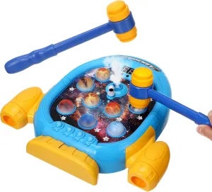 Milisten Space Themed Hammering with Music Interactive Whacking Game Educational Pounding for Safe Construction for Year Olds
