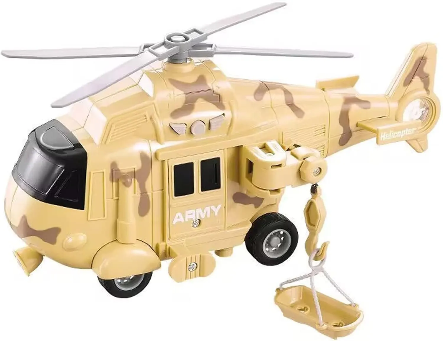 Military Helicopter Toy with Lights and Sound Sirens,Friction Powered Boys Army Toys,Rescue Vehicles Toys for Kids Aged 3 and Up,Best Toddler Kids Boys Gifts