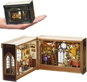 Mini 3D Wooden Doll House Craft Model with LED,DIY Miniature and Furniture Dollhouse Kit,Creative Room Idea for Valentine's Day Birthday Gift (Magial Fate)