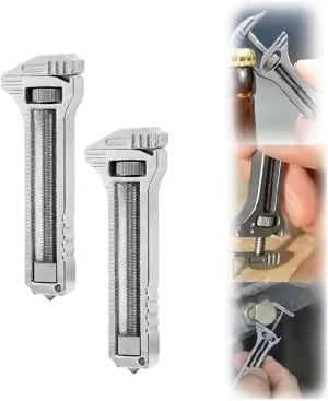 Mini Alloy Multi-tool for Everyday Prep,Compact Titanium Multitool, Adjustable Size Small Multitool,Beer Opener, Nail Puller, for Outdoor Camping and Hiking Portable Alloy Multi-Tool (Color : 2Pcs)