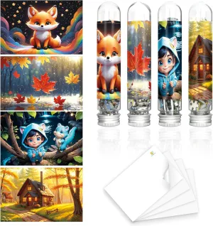 Mini Jigsaw Puzzles for Adults (4 Packs) - 150 Pcs with Reference Blueprint, Micro Puzzle, Comes with Tweezers for Small Pieces, Gift Suitable