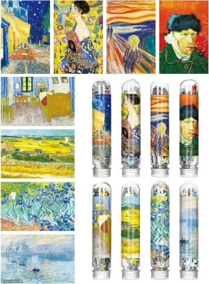 Mini Jigsaw Puzzles for Adults (8 Packs) Double-Sided Puzzle with Reference Blueprint, Micro Puzzle, Comes with Tweezers for Small Puzzles, Suitable As a Gift