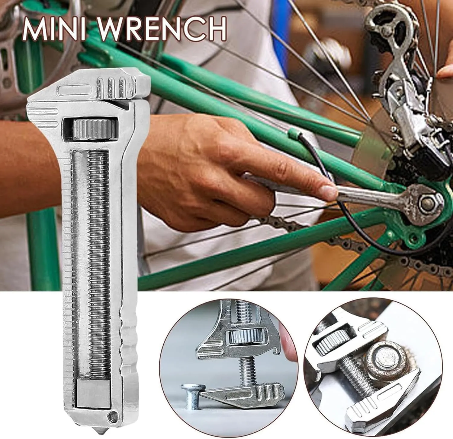 Mini Multitool Wrench, Compact Titanium Multitool, Mini Alloy Multi-tool for Everyday Prep, Beer Opener, Backpacking, Camping, and Hiking(2Pcs)