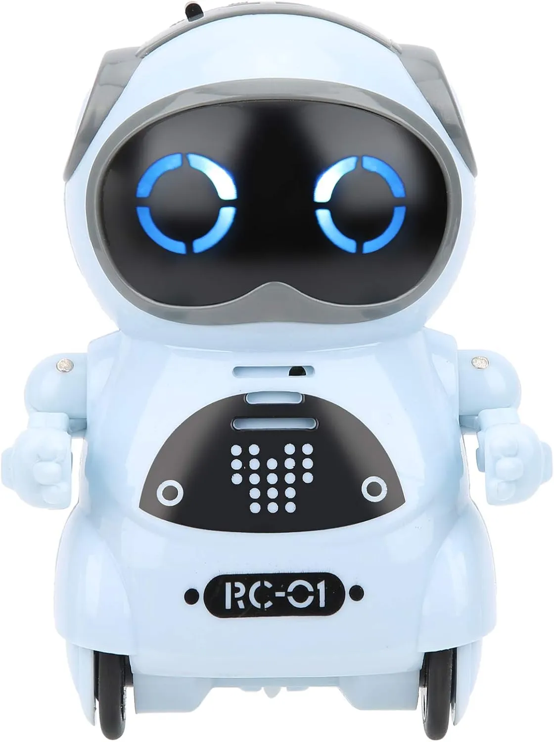 Mini Pocket Robot Toy, Interactive Voice Recognition, Repeat, Sing, Dance, LED, Story ABS Decoration, Robot Toy 3.3in with LED Lights for Entertainment, Communication (Blue)