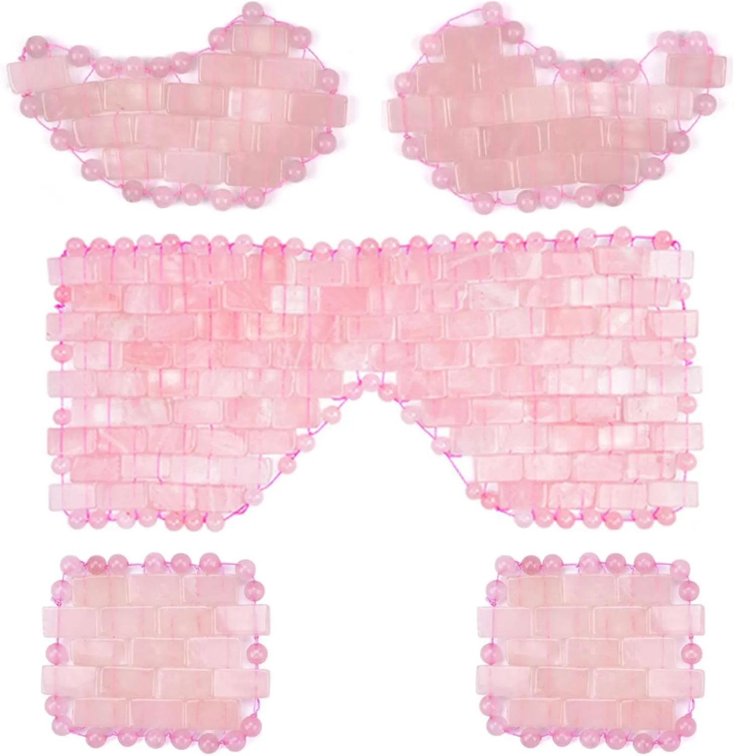 Mini Rose Quartz Eye Mask 100% Natural Jade Mask Tool,Type 05
