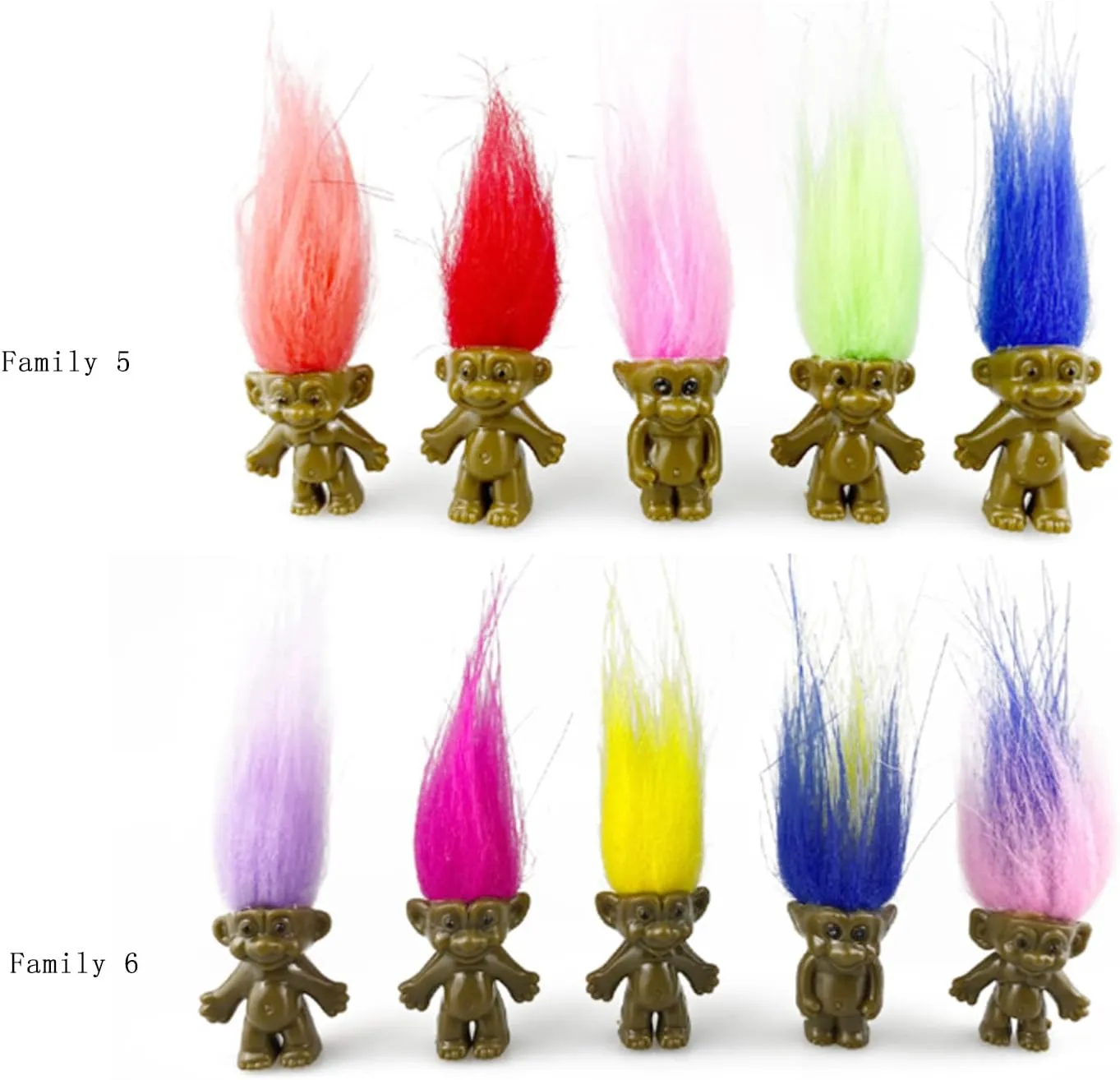 Mini Troll Dolls, PVC Vintage Trolls Lucky Doll Mini Action Figures Cake Toppers Chromatic Adorable Cute Little Guys Collection, School Project, Arts Crafts, Party Favors (30pack-A)