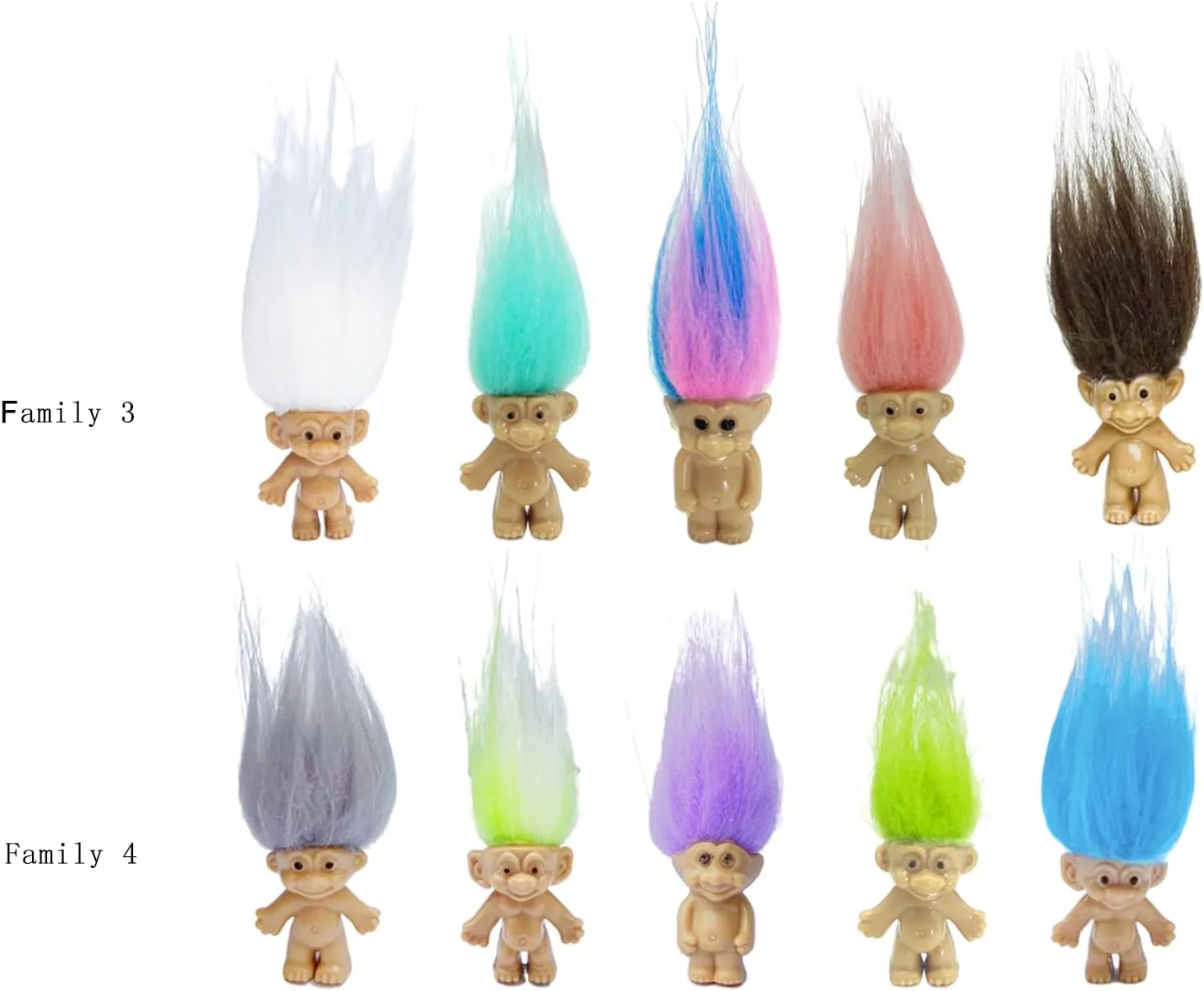 Mini Troll Dolls, PVC Vintage Trolls Lucky Doll Mini Action Figures Cake Toppers Chromatic Adorable Cute Little Guys Collection, School Project, Arts Crafts, Party Favors (30pack-A)