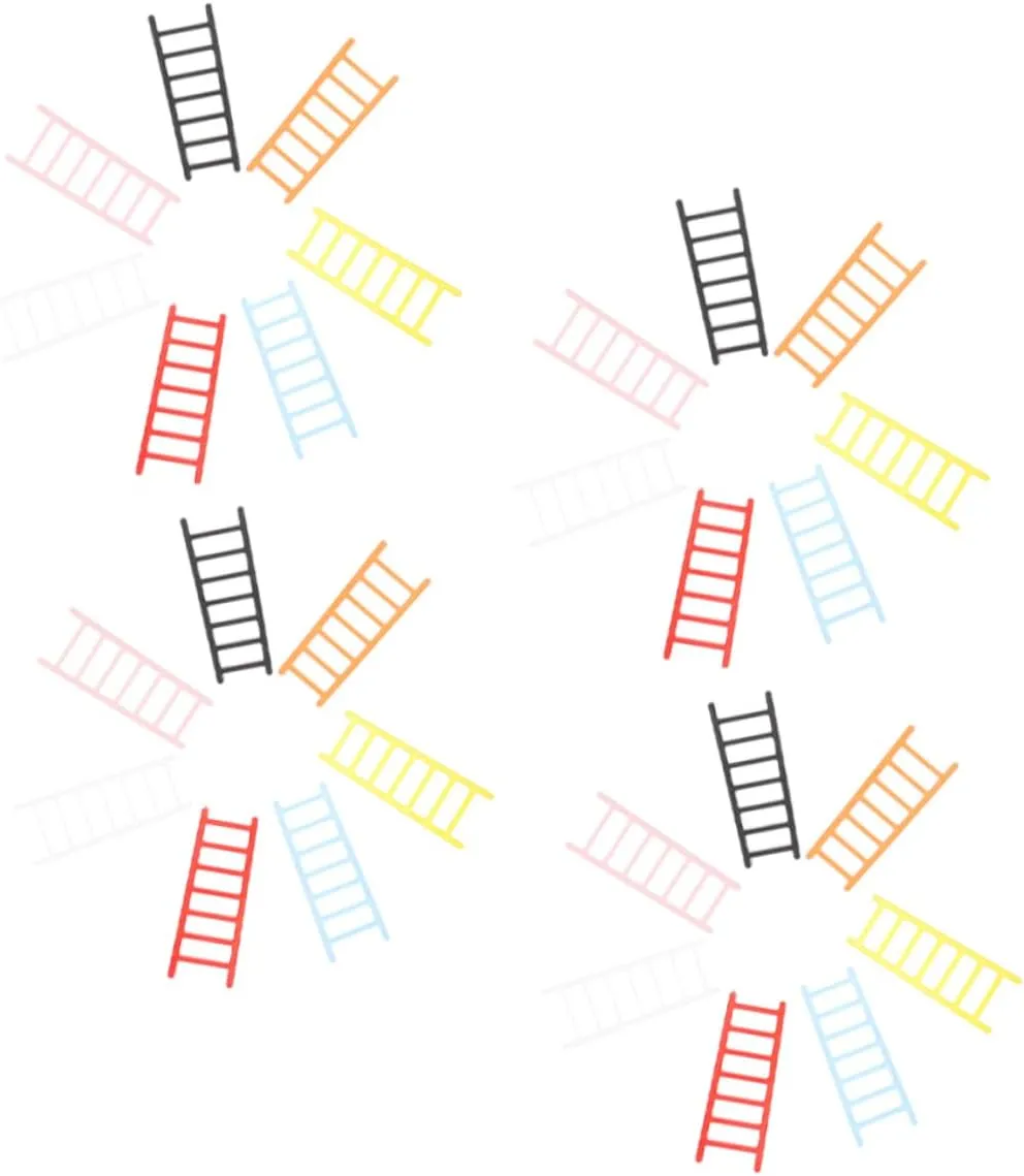 Miniature Decor Ladder Set 70pcs DIY Ladder Furniture for Dollhouse for Birthday Party Cake Decor and Fairy Garden