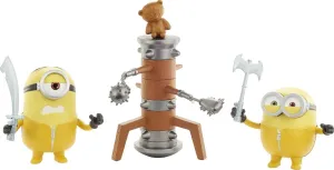 Minions: The Rise of Gru Movie Moments Martial Arts Minions: Approx 4-in Action Figure Interactive Toy with Articulation & Kung Fu Movie Scene Training Accessories Older Minion Fans