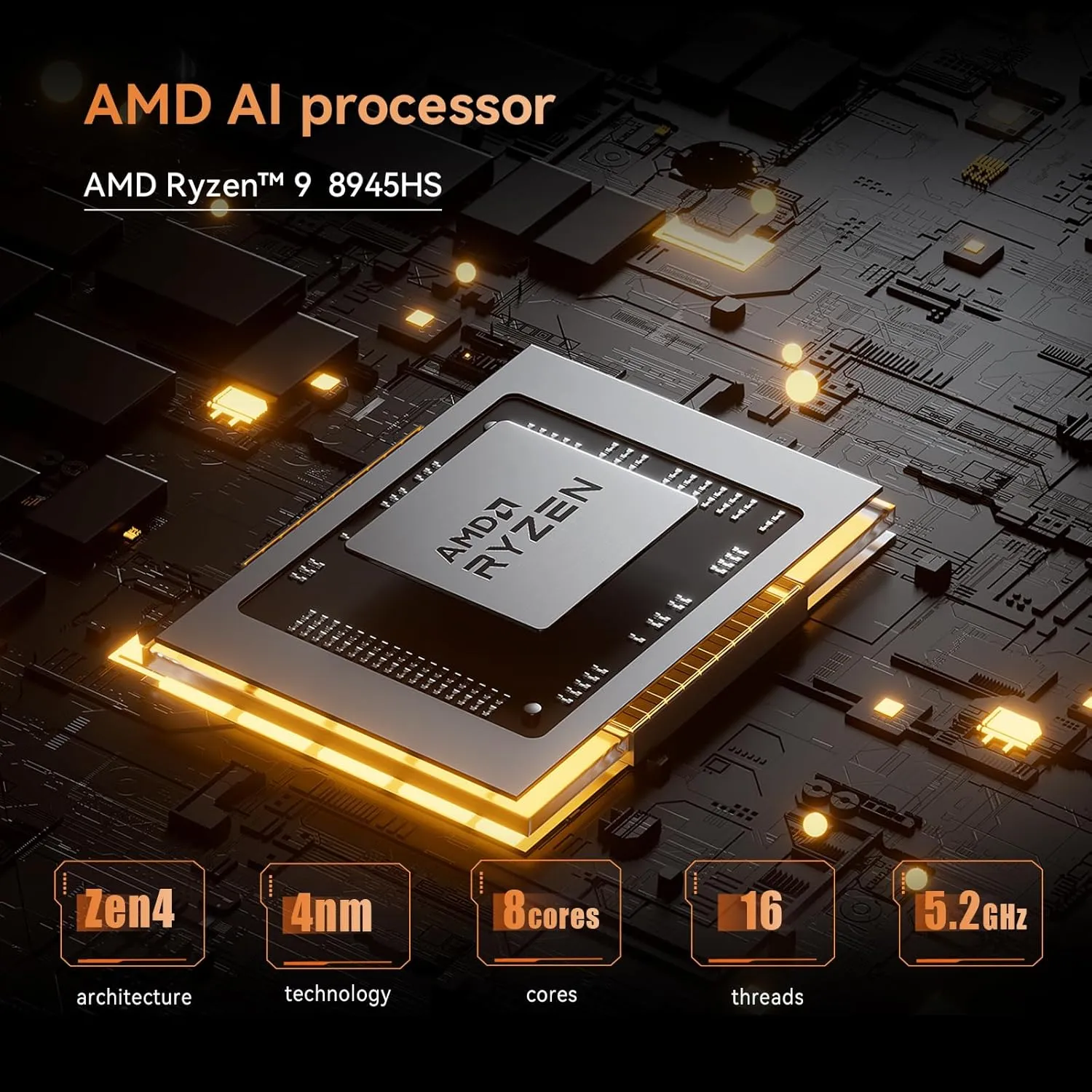 MINISFORUM UM890 Pro Mini PC, AMD Ryzen 9 8945HS (up to 5.2GHz) Mini Computers, 32GB DDR5 5600MHz RAM&1TB PCIe 4.0 SSD, Mini Desktop Quad Display HDMI/DP1.4/USB-C, AMD Radeon 780M/Dual LAN 2.5G