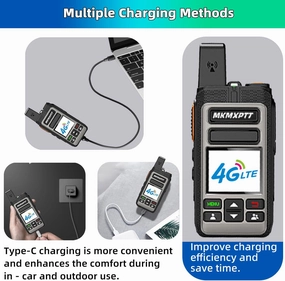 MKMX-PTT Network Walkie Talkie Zello Global POC Wireless Remote Unlimited Distance 5000mAh SIM Card 2G 3G 4G Bluetooth Ham Radio WiFi Long Range 100 Miles GPS Professional POC Walkie Talkie 5000KM
