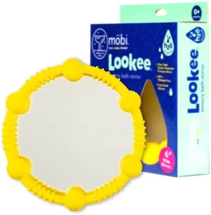 Mobi Lookee Sensory Bath Mirror - Shatterproof & Food Grade Silicone Baby Mirror for Bathtub Fun, Toys for Toddlers & Babies, BPA & Phthalate Free - 0-6 Months Newborns & Up