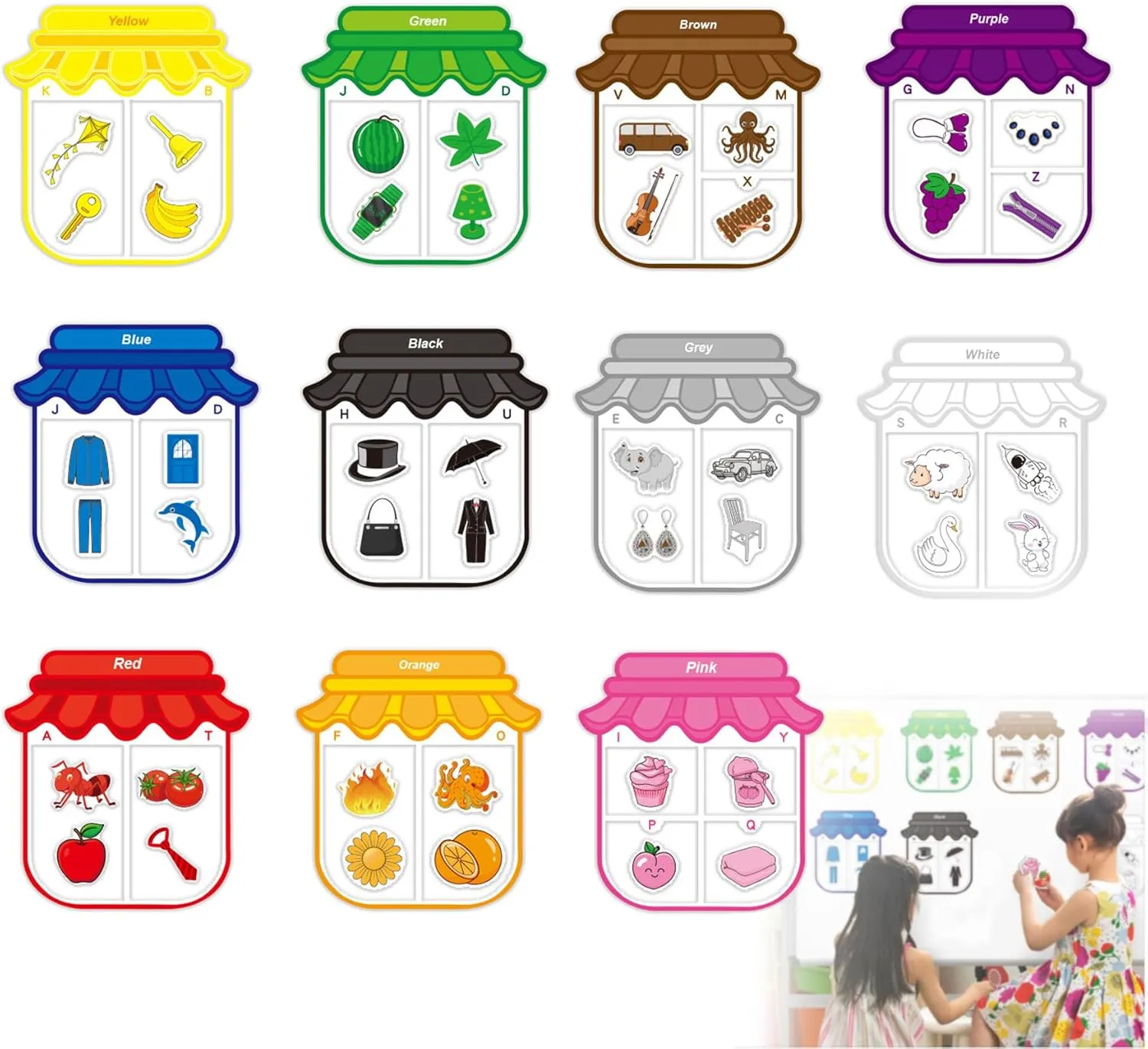 Montessori Magnetic Stickers, Montessori- Puzzle Magnetic Stickers for Creative Learning, 2024New Colorcraft Fridge Magnets (1PCS)