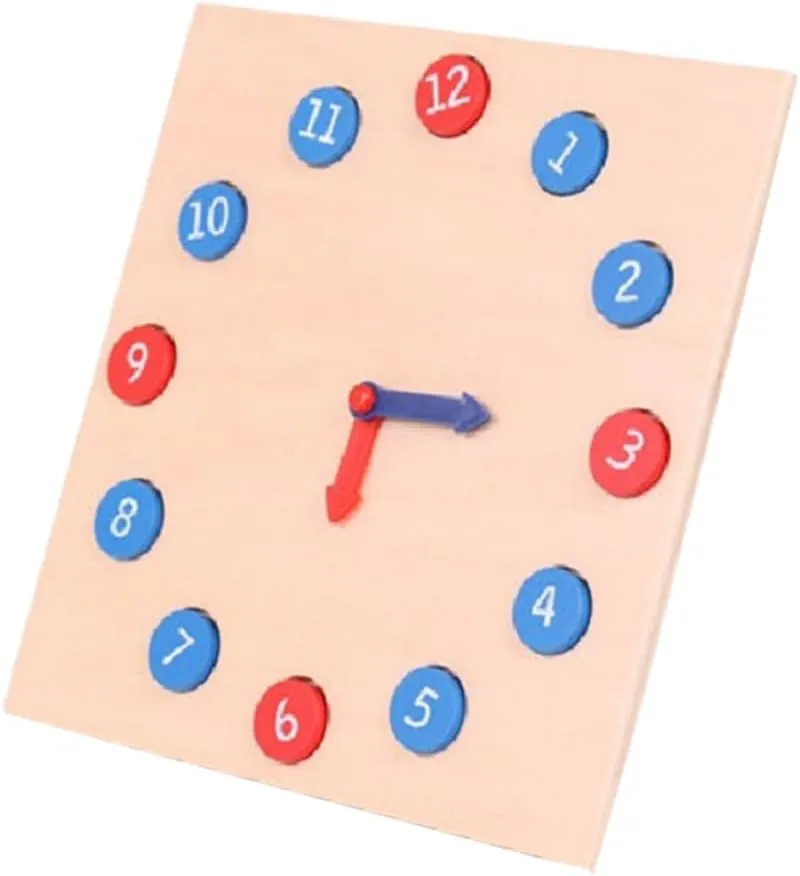 Montessori Wooden Numbers Clock Educational Puzzle for Early Learning Cognitive Development Interactive Science Teaching Aid