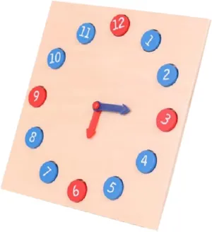 Montessori Wooden Numbers Clock Educational Puzzle for Early Learning Cognitive Development Interactive Science Teaching Aid