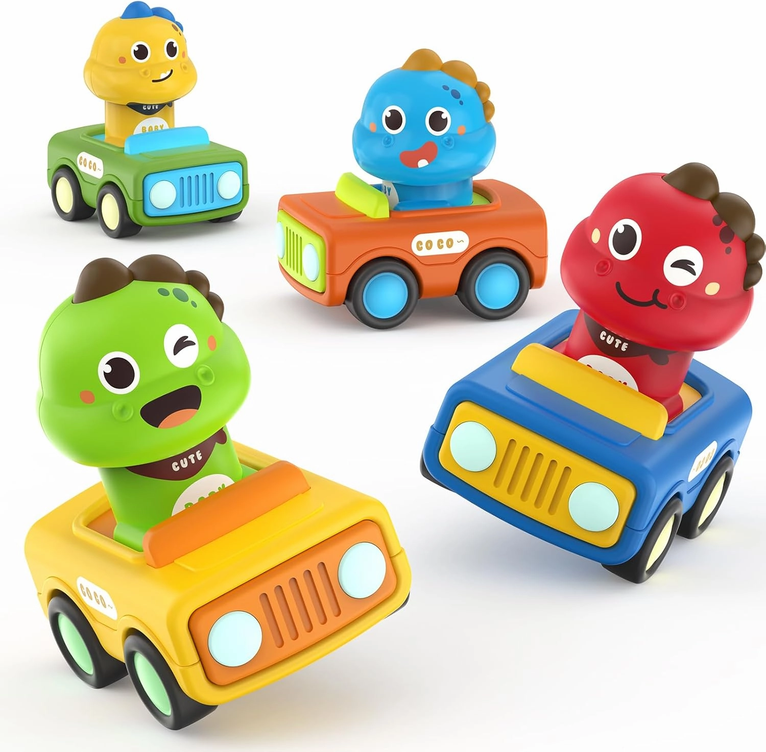 MOONTOY Car Toys for 1  Year Old First Birthday Gifts for Boys,Press and Go Car Toys Baby Animal Racing Cars for Toddlers 1-3,Push Go Friction Car Toys Toys 12-18 Months Toddler Toys for One Year Old