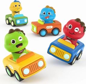 MOONTOY Car Toys for 1  Year Old First Birthday Gifts for Boys,Press and Go Car Toys Baby Animal Racing Cars for Toddlers 1-3,Push Go Friction Car Toys Toys 12-18 Months Toddler Toys for One Year Old