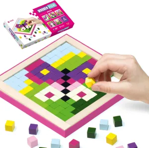 Mosaic Wooden Pixels – Montessori Puzzle for Toddlers – 250-Piece Wooden Puzzles for Toddlers– Educational Travel-Friendly Kids Puzzles Ages 2-4 – FSC Wood, German Water-Based Paints