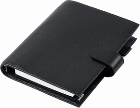 Moterm A5 Luxe Rings Planner - Genuine Leather Binder Organizer(Pebble-Black, 30mm Ring)
