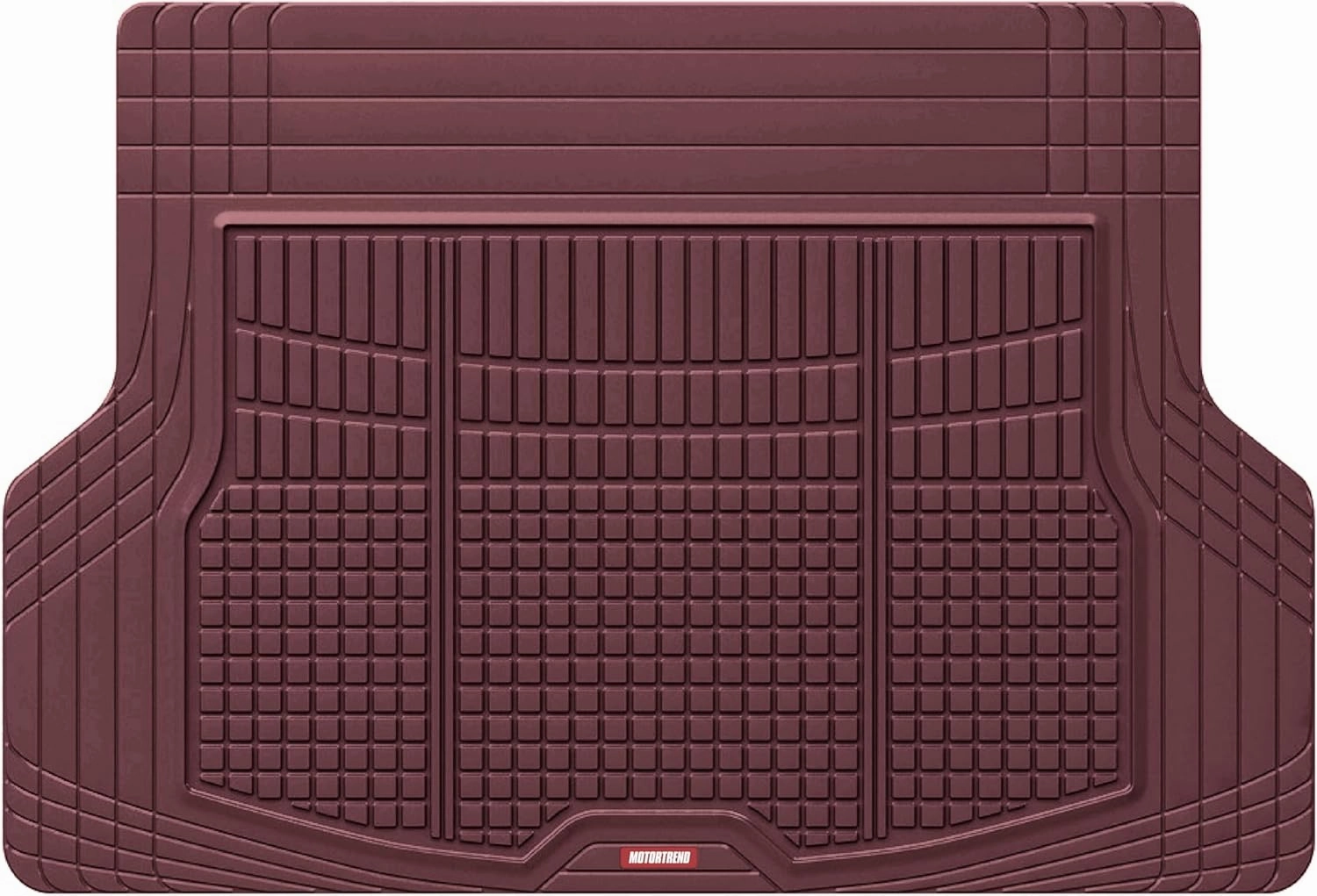 Motor Trend Premium FlexTough Automotive Floor Mats & Cargo Liners, Cargo Mat Liner for Back of SUV Traction Grips & Flexible Trunk Liner, Heavy Duty Trimmable Trunk Liners for Car Truck SUV, Burgundy