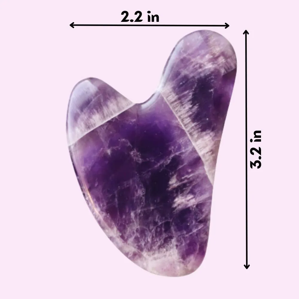 Mount Lai Amethyst Gua Sha Facial Tools – The Stone of Tranquility – Face & Body Guasha Tools for Self-Care, Massager for Sculpting, Muscle Tension Relief & Puffiness Reduction