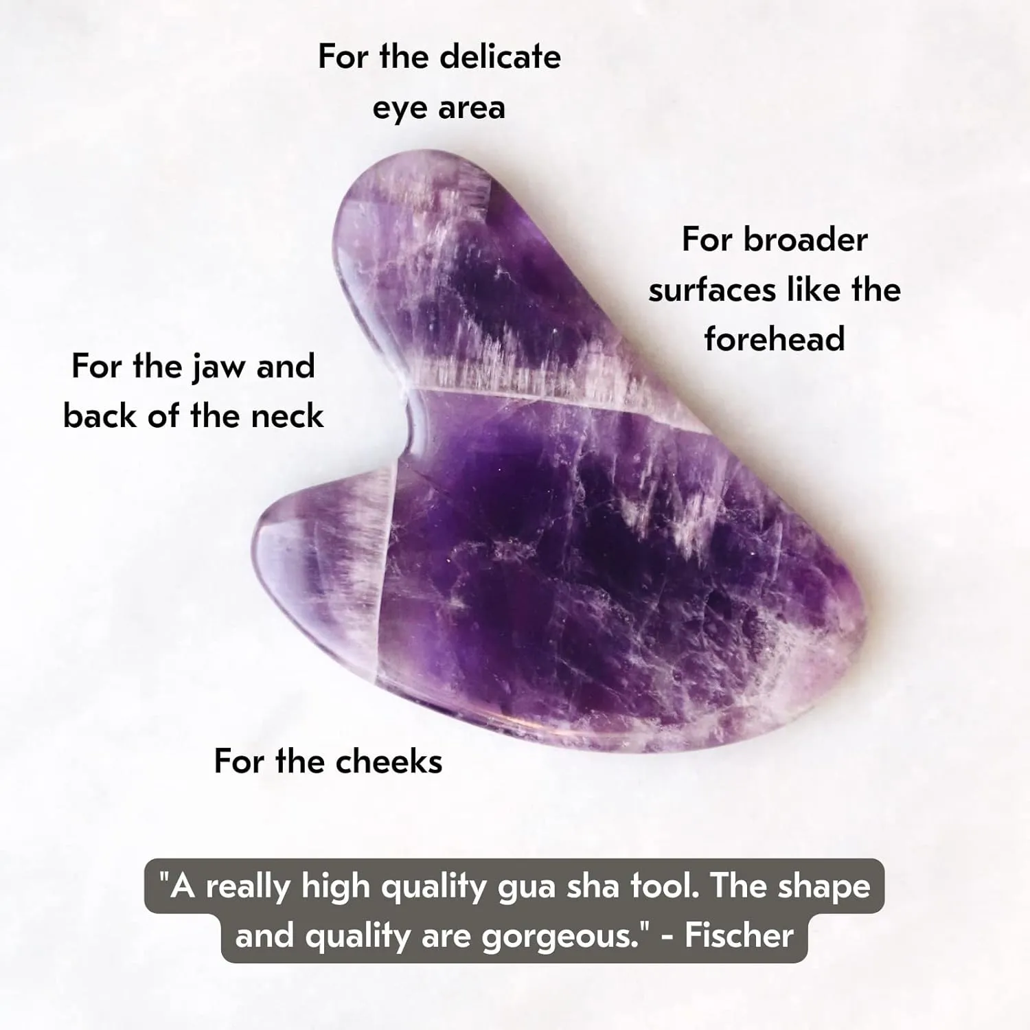 Mount Lai Amethyst Gua Sha Facial Tools – The Stone of Tranquility – Face & Body Guasha Tools for Self-Care, Massager for Sculpting, Muscle Tension Relief & Puffiness Reduction