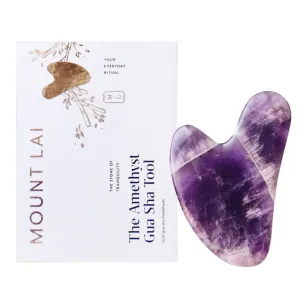Mount Lai Amethyst Gua Sha Facial Tools – The Stone of Tranquility – Face & Body Guasha Tools for Self-Care, Massager for Sculpting, Muscle Tension Relief & Puffiness Reduction
