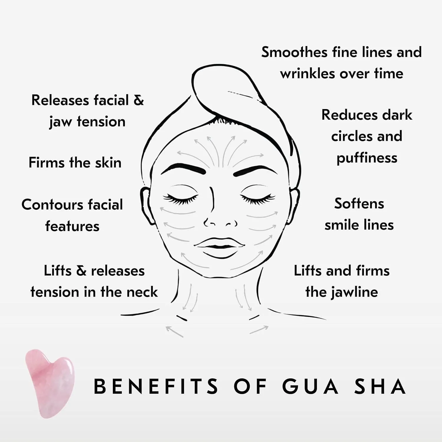 Mount Lai Rose Quartz Gua Sha Facial Tools – The Stone of Love – Face & Body Guasha Tools for Self-Care, Massager for Sculpting, Muscle Tension Relief & Puffiness Reduction