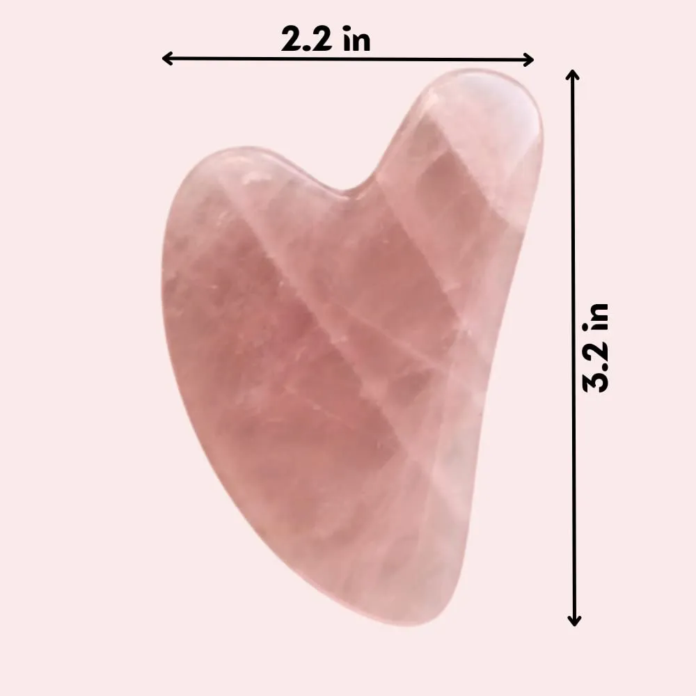 Mount Lai Rose Quartz Gua Sha Facial Tools – The Stone of Love – Face & Body Guasha Tools for Self-Care, Massager for Sculpting, Muscle Tension Relief & Puffiness Reduction