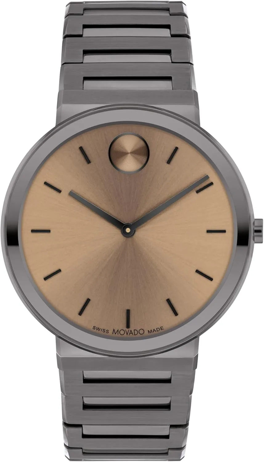 Movado Bold Horizon Ultra Thin Watch for Men and Women - Swiss Made - Water Resistant 3ATM/30 Meters - Sleek and Slim Premium Luxury Wristwatch for Everyone - 40mm