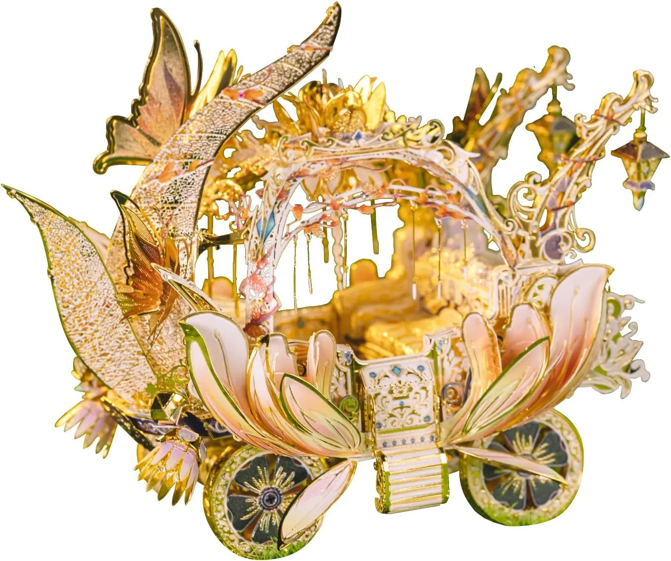 MU 3D Fairy Series Metal Puzzle Model Kits Cinderella's Elf Carriage, Princess Magic Palace Miniature Building, DIY Birthday Xmas Gift Toy Sets