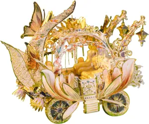 MU 3D Fairy Series Metal Puzzle Model Kits Cinderella's Elf Carriage, Princess Magic Palace Miniature Building, DIY Birthday Xmas Gift Toy Sets