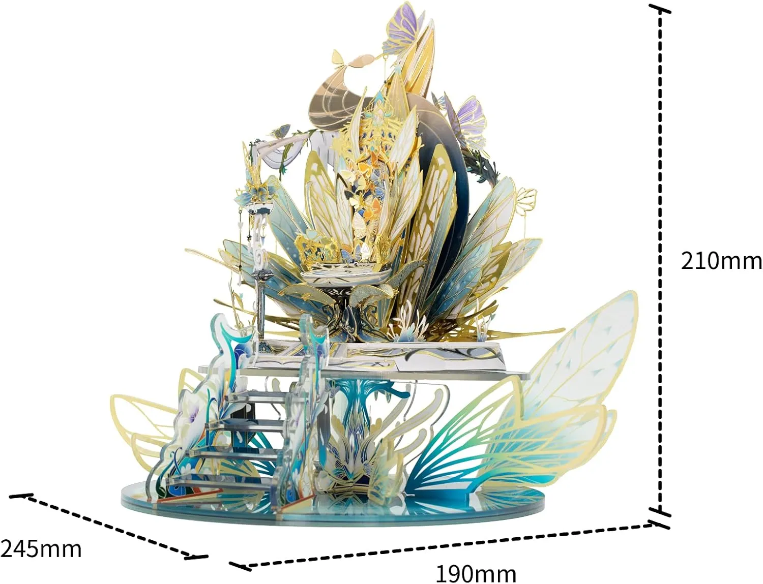 MU Fairy Series 3D Metal Model Kits Elf Throne Cinderella Pincess Puzzles Kits for Adult, DIY Angel Tales Miniature Dollhouse Building, Birthday New Year Chtistmas Home Decor Gift