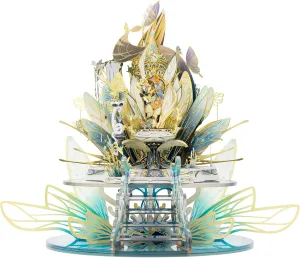 MU Fairy Series 3D Metal Model Kits Elf Throne Cinderella Pincess Puzzles Kits for Adult, DIY Angel Tales Miniature Dollhouse Building, Birthday New Year Chtistmas Home Decor Gift