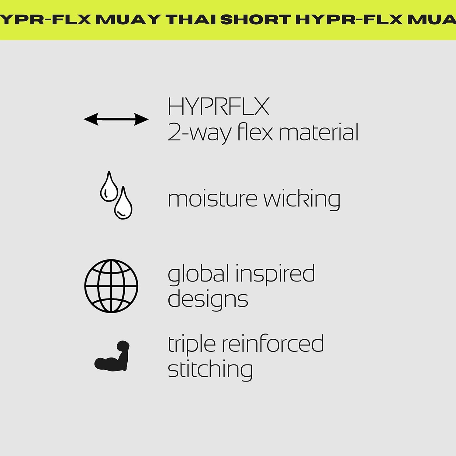 Muay Thai Shorts - Hypr FLX Muay Thai Shorts for Men and Women-Breathable and Lightweight Shorts for Fighting
