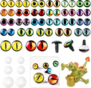MUCUNNIA 50pcs 16/18/24mm Safety Eyes for Amigurumi with Washer Dragon Safety Eyes Crochet Doll Safety Eyes for Stuffed Animals Eyes for Clay Doll Making Toy Craft Crochet Toy