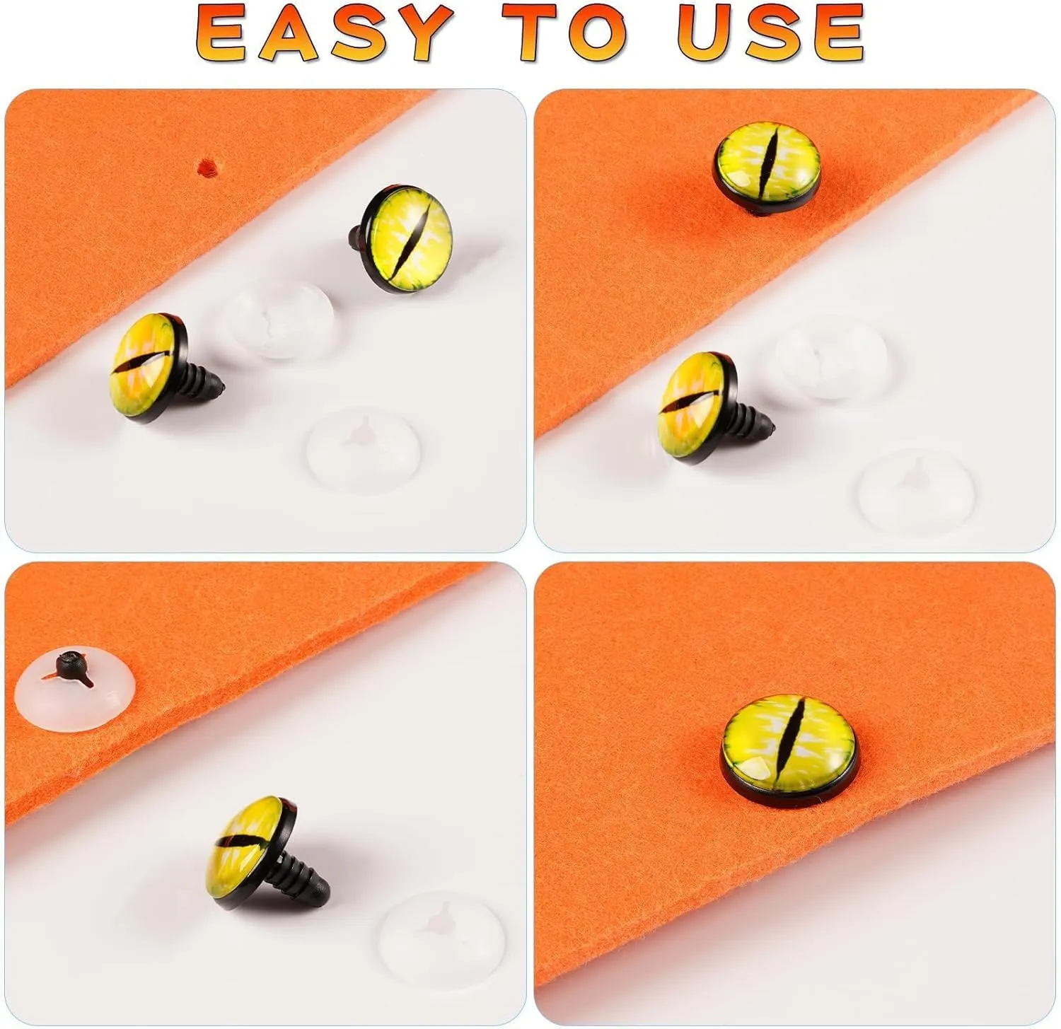MUCUNNIA 50pcs 16/18/24mm Safety Eyes for Amigurumi with Washer Dragon Safety Eyes Crochet Doll Safety Eyes for Stuffed Animals Eyes for Clay Doll Making Toy Craft Crochet Toy