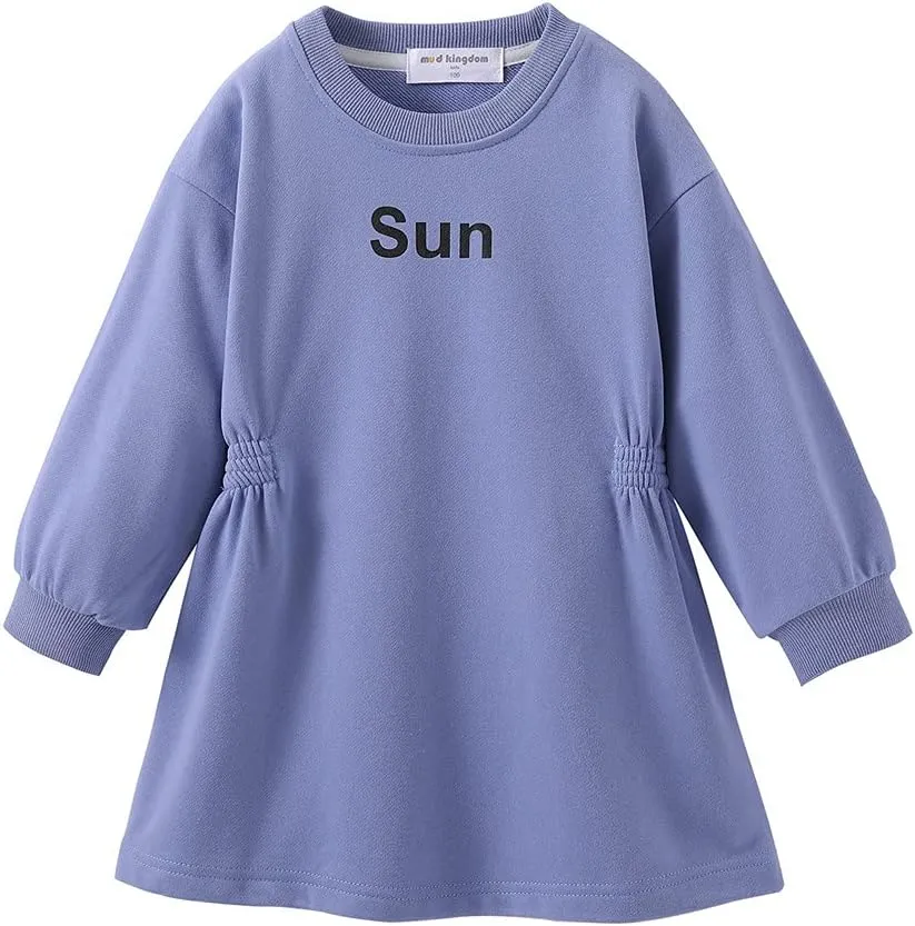 Mud Kingdom Little Girls Love Heart Smocked Sweatshirt Dress Long Sleeve Colorful