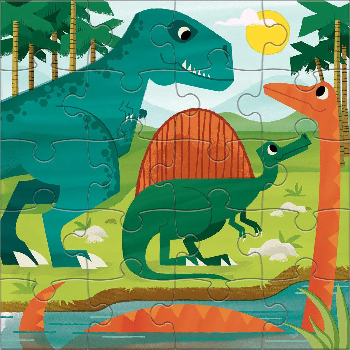 Mudpuppy 20pc Magnetic Jigsaw Puzzle Dinosaurs Travel Toys Best Seller Dinosaur toy 4yrs 