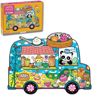 Mudpuppy Dumpling Truck – 75 Piece Unique Truck Shaped Scene Puzzle with Colorful and Fun Illustrations of Dumplings and Baos On The Go for Children Ages 5 and Up
