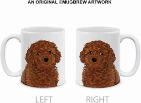 MUGBREW Cute Brown Toy Poodle Full Portrait Ceramic Coffee Mug Tea Cup, 11 OZ