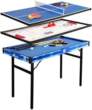 Multi-Function 4 in 1 Steady Combo Game Table, Black Eight Pool Table, air Puck Table ice Hockey Table Multifunctional Household Four in one Pool Table