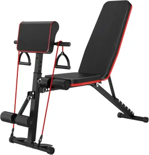 Multi Gears Adjustable Weight Bench Workout Bench for Home Gym, Multi-Purpose Workout Bench for Decline Sit-Up Foldable Incline Decline Flat Exercise Bench for Full Body Strength Training